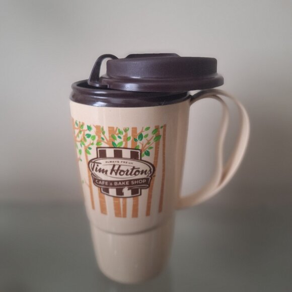 Tim Hortons Always Fresh 2012 Beige  Thermo-Serv Trave Coffee/Tea Mug Tumbler - Picture 2 of 5